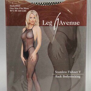 Leg Avenue Seamless Fishnet V Back Body Stocking